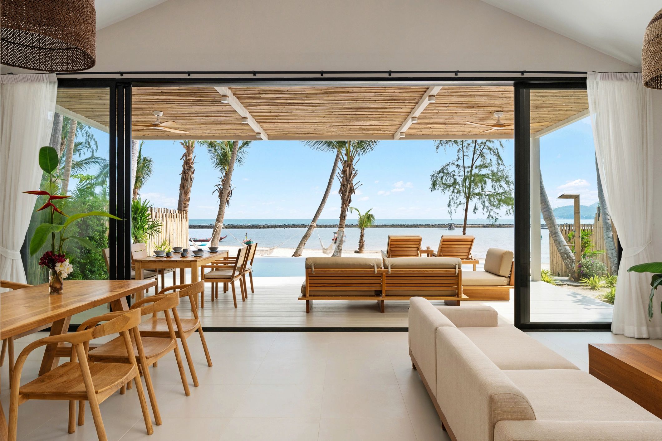 Modern suite-style interior with dining and lounge area